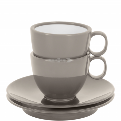 Brunner Antislip Espresso-Tassen Set 2-teilig mit rutschhemmende Untertasse - Becher & Tassen