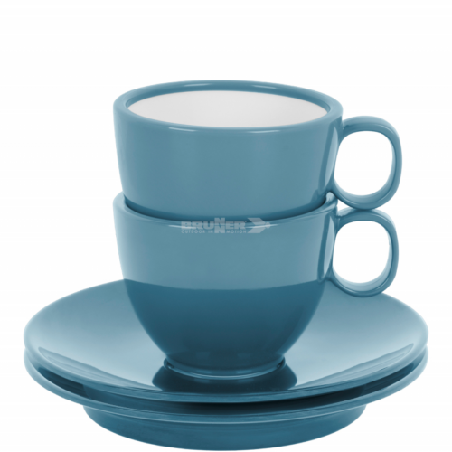 Brunner Antislip Espresso-Tassen Set 2-teilig mit rutschhemmende Untertasse - Becher & Tassen