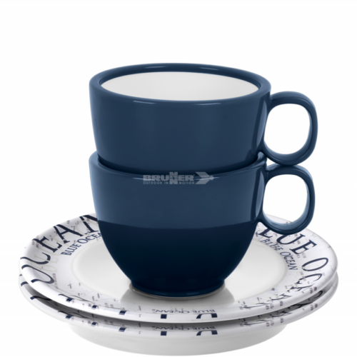 Brunner Antislip Espresso-Tassen Set 2-teilig mit rutschhemmende Untertasse - Becher & Tassen
