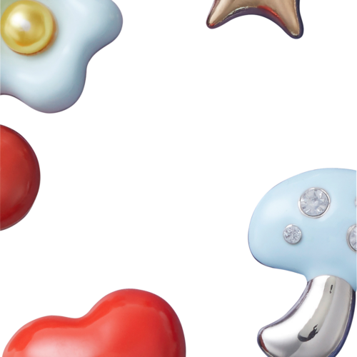 Crocs Jibbitz Puffy Metals 5er Pack rot - Handschuhe, Gürtel & Sonstiges