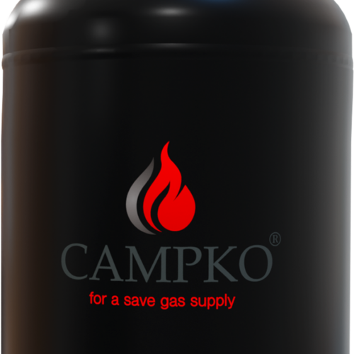 CAMPKO Gasflasche Stahl mit Multiventil 80 % Füllstopp 30 Liter unbefüllt - Gasflaschen