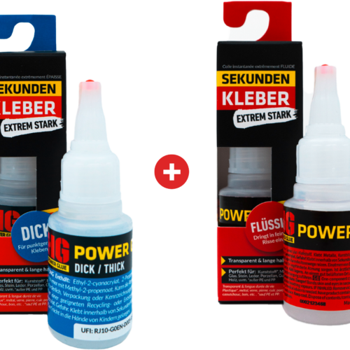 HG Power Glue Sekundenkleber Set 2-teilig dick und flüssig je 20 g - Klebstoffe & Dichtmittel