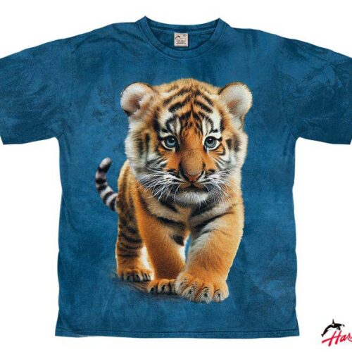 Harlequin Baby Tiger Kinder T-Shirt dunkelblau 128 - Kinder T-Shirts & -hemden