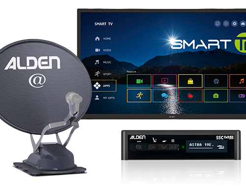 Alden Onelight@ EVO 60 Satellitenanlage Platinium mit S.S.C HD-Steuermodul und LED Smartwide TV 19 Zoll - Camping-Sat-Anlagen