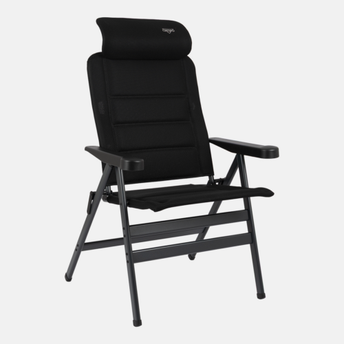 Crespo AP/238-ADC-80 Campingstuhl extra breit mit 7-fach verstellbarer Rückenlehne / verstellbarer Kopfstütze / bis 200 kg schwarz - Klappstühle