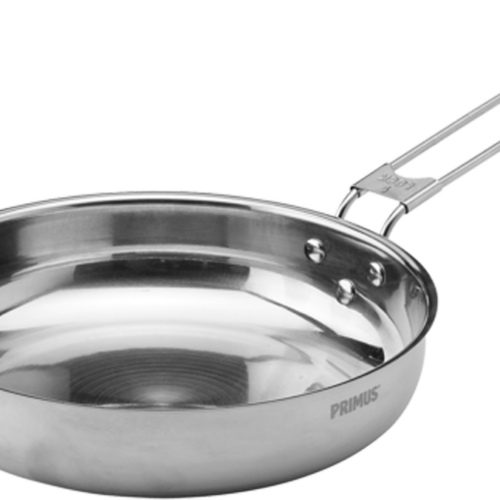 Primus CampFire Edelstahl Camping Bratpfanne 21 cm mit Aluminiumkern und Klappgriff 2 teilig - Grillroste, Pfannen und Platten