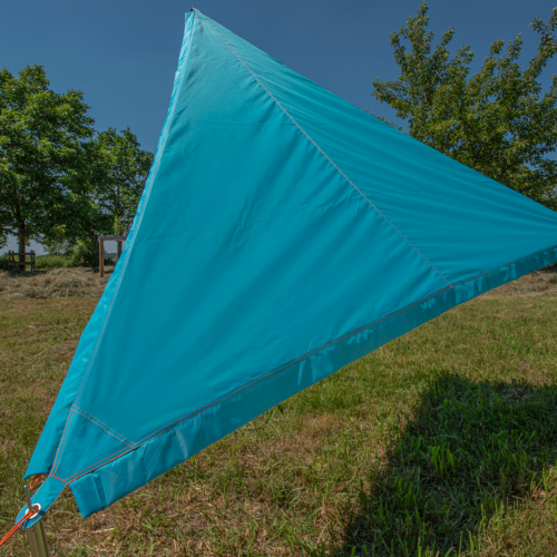 Bent Sonnensegel Zip-Protect Canvas Single mit Reißverschluss-Abdeckklappen türkis/RV orange - Pavillons & Tarps