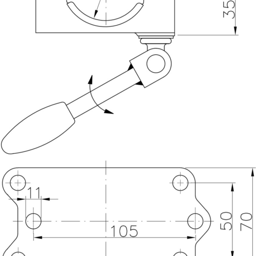 AL-KO Klemmschelle Stützrohr Ø 48 mm Klappknebel - Stützen & Stützplatten