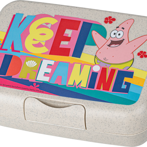 Koziol Candy L SpongeBob Patrick Lunchbox mit Trennschale 19 x 13,5 x 6,5 cm organic sand - Lebensmittelbehälter / Vorratsdosen
