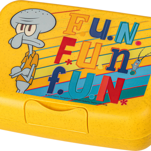 Koziol Candy L SpongeBob Squidward Lunchbox mit Trennschale 19 x 13,5 x 6,5 cm organic honey yellow - Lebensmittelbehälter / Vorratsdosen