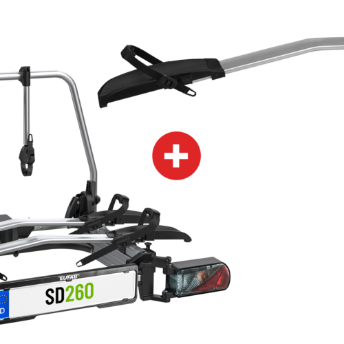 Eufab SD260 Flügeltür Kupplungs-Fahrradträger für 3 Fahrräder, E-Bike geeignet - Fahrradträger für Anhängerkupplungen