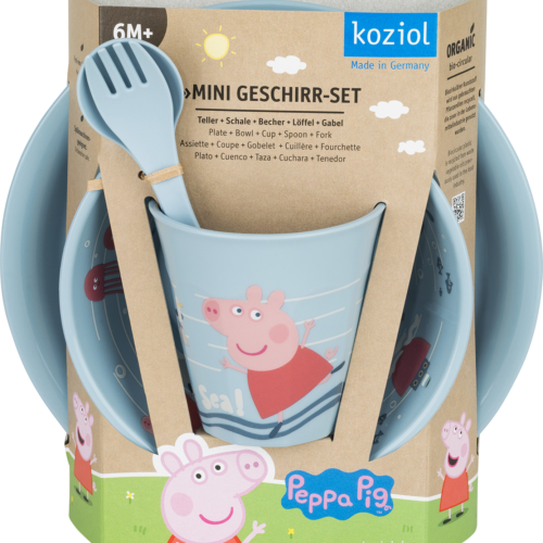 Koziol Peppa Pig Waves at Home Kindergeschirr Set 5 teilig powder blue  - Kunststoff und Melamin Geschirr-Sets