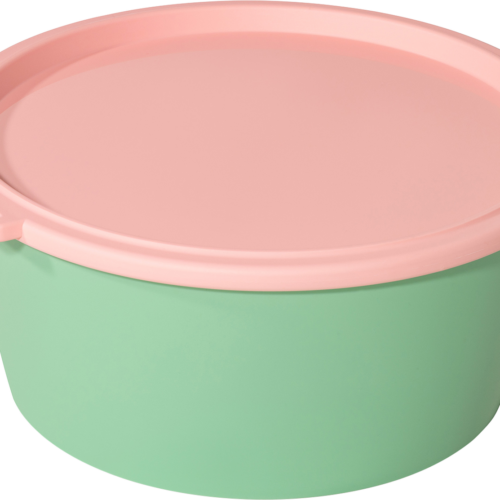 Koziol Nora Box Schale mit Deckel 2,2 Liter mid green/ sweet pink - Schüsseln & Schalen
