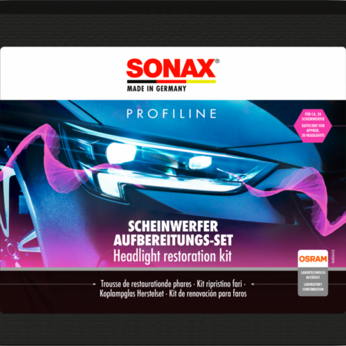 Sonax Profiline Scheinwerfer-Aufbereitungsset Kunststoff-Scheinwerfer 8 teilig - Außenbereich & Lack
