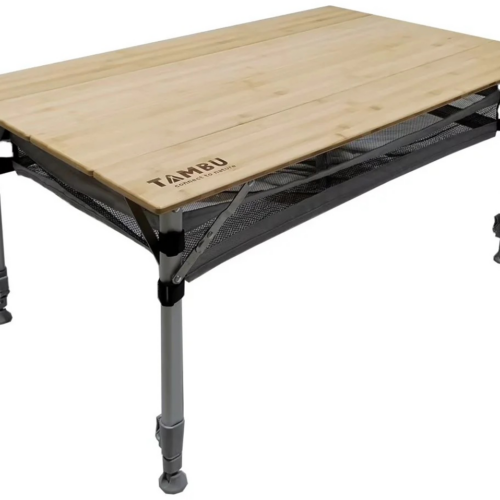 Tambu Bista Campingtisch höhenverstellbar aus recyceltem Polyester 100 x 60 cm - Klapptische