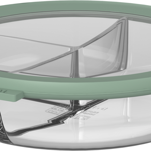 Mepal Cirqula Vorratsdose Meal-Prep-Tablett aus Borosilikatglas und luftdichtem Deckel 1000 ml nordic sage - Lebensmittelbehälter / Vorratsdosen