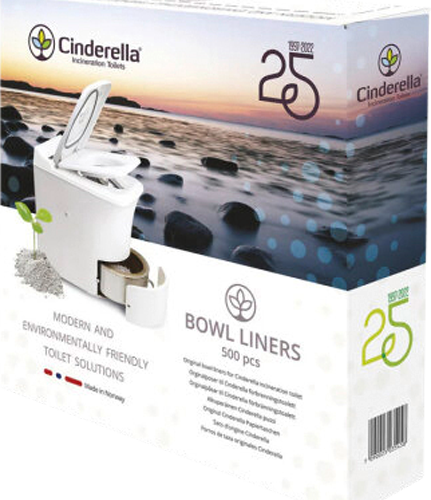 Cinderella Bowl Liner Standard Module Papierbeutel 500 Stück für Cinderella Classic, Comfort, Freedom, Jubilee und Premium - Toilettenbeutel & Toilettenzubehör