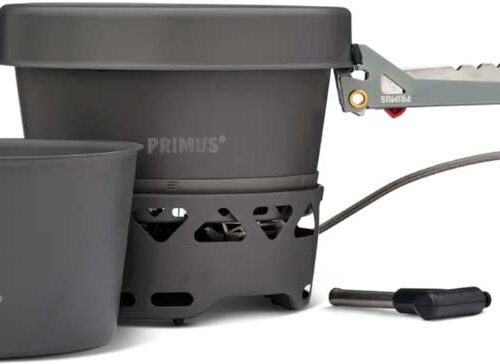 Primus PrimeTech Stove Set II Gaskocher 2000 W inklusive Kochgeschirrset 8 teilig Set 2 mit 2,3 Liter Töpfen - Kochgeschirr-Sets