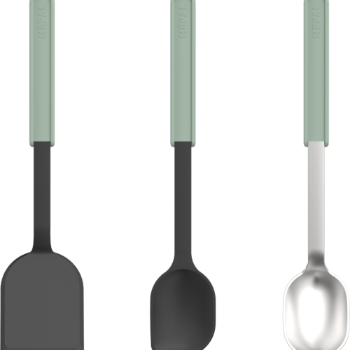 Mepal Chef It Kochset 3-teilig aus Polypropylen mit Pfannenwender, Rührlöffel und Servierlöffel nordic sage - Kochbesteck