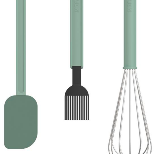 Mepal Chef It Backset 3-teilig aus Polypropylen mit Teigschaber, Backpinsel und Schneebesen groß nordic sage - Kochbesteck