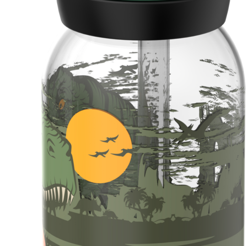 Mepal Campus Kinder Trinkflasche mit Trinkhalm und auslaufsicherem Verschluss 450 ml Dino - Trinkflaschen