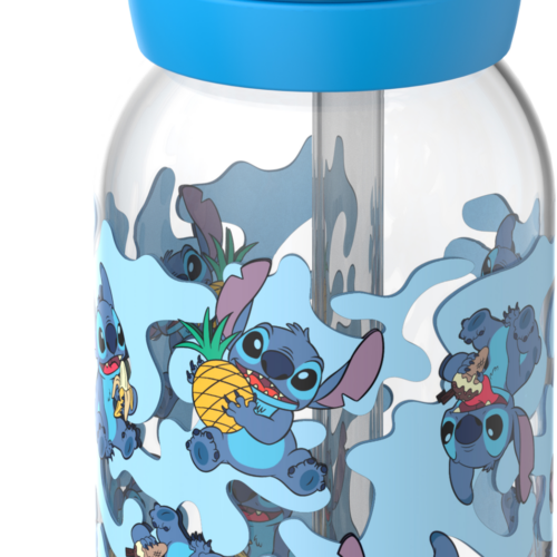 Mepal Campus Kinder Trinkflasche mit Trinkhalm und auslaufsicherem Verschluss 450 ml Stitch - Trinkflaschen