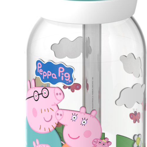 Mepal Campus Kinder Trinkflasche mit Trinkhalm und auslaufsicherem Verschluss 450 ml Peppa Pig - Trinkflaschen