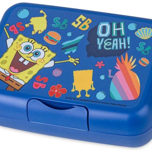 Koziol Candy L SpongeBob SquarePants Lunchbox mit Trennschale 19 x 13,5 x 6,5 cm organic space blue - Lebensmittelbehälter / Vorratsdosen
