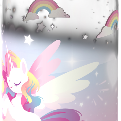 Mepal Campus Kinder-Trinkflasche mit Klappdeckel auslaufsicher 600 ml Unicorn Glow - Trinkflaschen