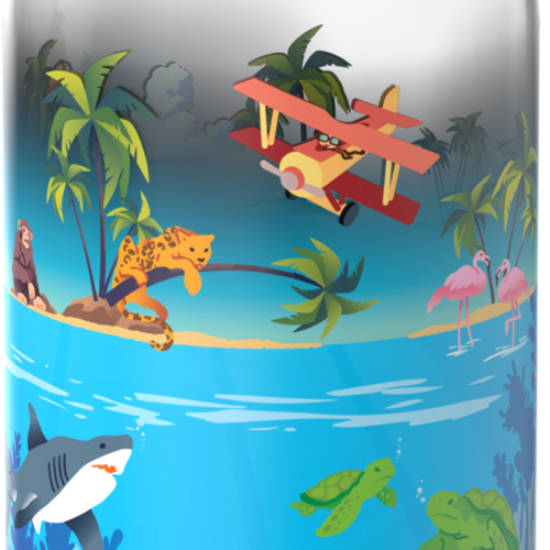 Mepal Campus Kinder-Trinkflasche mit Klappdeckel auslaufsicher 600 ml Tropical Ocean - Trinkflaschen