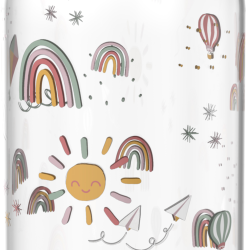 Mepal Campus Kinder-Trinkflasche mit Klappdeckel auslaufsicher 600 ml Sunshine and Rainbow - Trinkflaschen