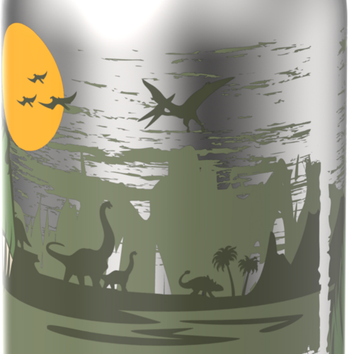 Mepal Campus Edelstahl Trinkflasche mit Klappdeckel auslaufsicher 600 ml Dino - Isolierflaschen & Isobehälter