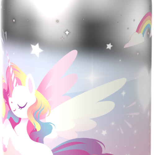 Mepal Campus Edelstahl Trinkflasche mit Klappdeckel auslaufsicher 600 ml Unicorn Glow - Isolierflaschen & Isobehälter