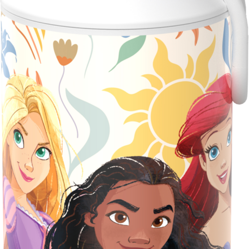 Mepal Campus Pop-Up Kinder Trinkflasche aus Silikon mit Pop-Up-Verschluss und auslaufsicher 400 ml Princess Power - Trinkflaschen