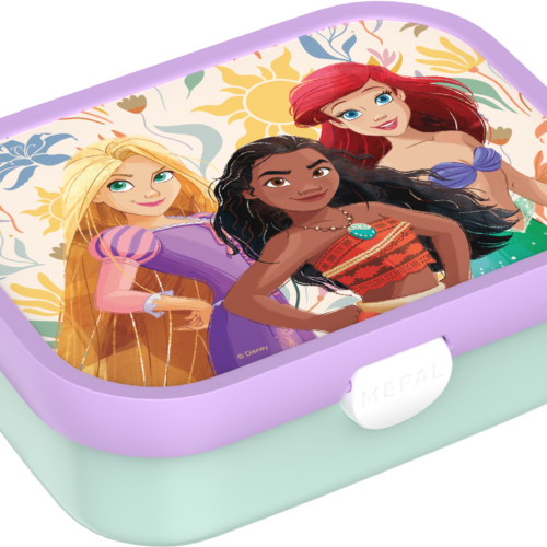 Mepal Campus Brotdose mit Bento-Einsatz aus Polypropyle mit herausnehmbarem Bento-Fach und Gabel 750 ml Princess Power - Lebensmittelbehälter / Vorratsdosen