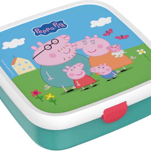 Mepal Campus Brotdose groß aus Polypropylen mit zwei Bento-Einsätzen und Gabel 1,3 Liter Peppa Pig - Lebensmittelbehälter / Vorratsdosen