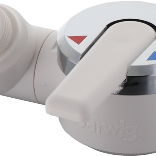 Barwig Einhebel-Brausemischarmatur Automatik mit 1/2 Zoll Duschabgang und 45° Tülle 10 mm Weiß / Chrom - Mischbatterien