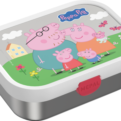 Mepal Campus Brotdose Edelstahl mit Bento-Einsatz und Gabel 750 ml Peppa Pig - Lebensmittelbehälter / Vorratsdosen