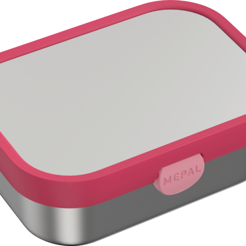 Mepal Campus Brotdose Edelstahl mit Bento-Einsatz und Gabel 750 ml Cool pink - Lebensmittelbehälter / Vorratsdosen