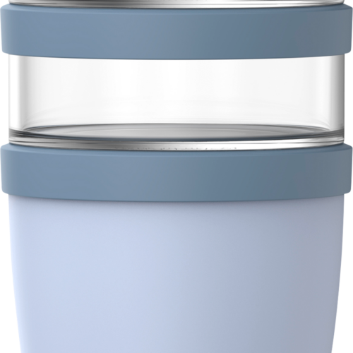 Mepal Ellipse Lunchpot 3-teilig mit drei getrennten Fächern und auslaufsicher 500 ml und 2x 200 ml nordic blue - Lebensmittelbehälter / Vorratsdosen
