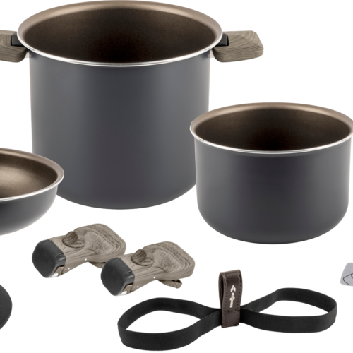 Brunner Torralta Spacemaster Kochtopfset 8-teilig Aluminium stapelbar Ø 20 cm - Camping-Töpfe