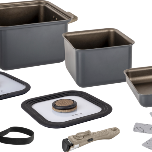 Brunner Torralta Square Kochtopfset 6- teilig Aluminium stapelbar und antihaft - Camping-Töpfe