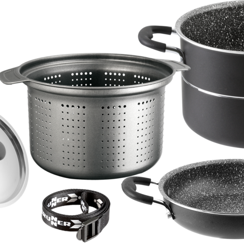 Brunner Pirate Topfset Aluminium 8-teilig Ø 22 cm - Camping-Töpfe