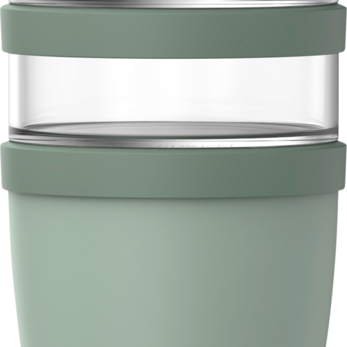 Mepal Ellipse Lunchpot 3-teilig mit drei getrennten Fächern und auslaufsicher 500 ml und 2x 200 ml nordic sage - Lebensmittelbehälter / Vorratsdosen