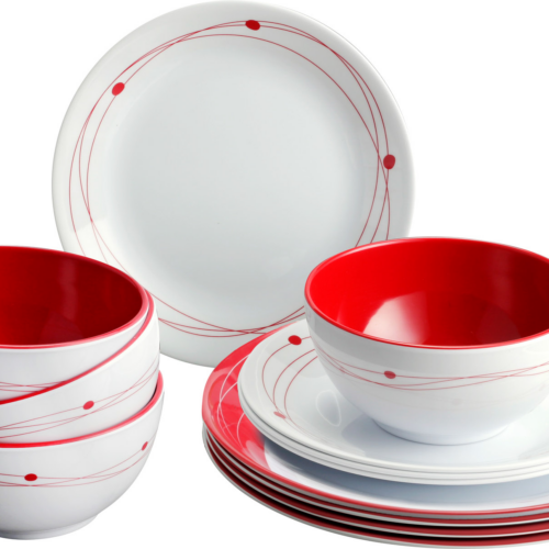 Brunner Midday Cosmic Melamin Geschirrset rutschhemmend BPA-frei unzerbrechlich 12-teilig - Kunststoff und Melamin Geschirr-Sets
