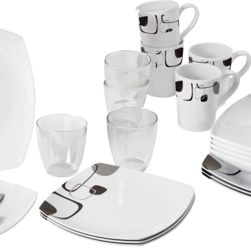 Brunner All Inclusive Melamin Enigma Geschirrset Antirutsch, BPA-frei und bruchunempfindlich 36-teilig  - Kunststoff und Melamin Geschirr-Sets