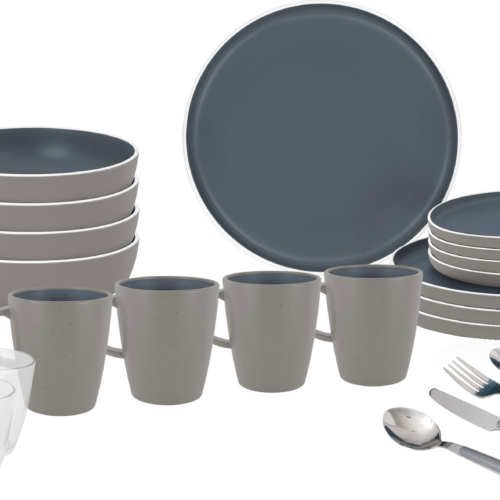 Brunner All Inclusive Trilogy Dark Melamin Geschirrset Antirutsch, BPA-frei und bruchunempfindlich 36-teilig - Kunststoff und Melamin Geschirr-Sets