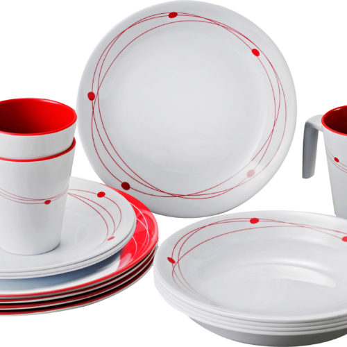 Brunner Melamin Cosmic Geschirrset Antirutsch, BPA-frei und bruchunempfindlich 16-teilig - Kunststoff und Melamin Geschirr-Sets