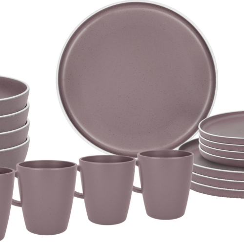 Brunner Lunch Box Dolomit Rose Melamin Geschirrset Antirutsch, BPA-frei und bruchunempfindlich 16-teilig - Kunststoff und Melamin Geschirr-Sets