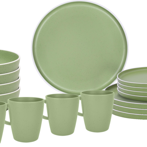 Brunner Lunch Box Dolomit Green Melamin Geschirrset Antirutsch, BPA-frei und bruchunempfindlich 16-teilig - Kunststoff und Melamin Geschirr-Sets